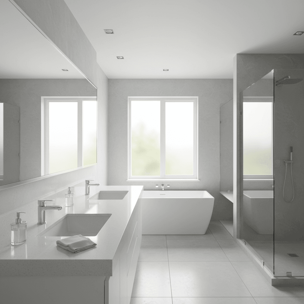 Clean modern bathroom after professional cleaning