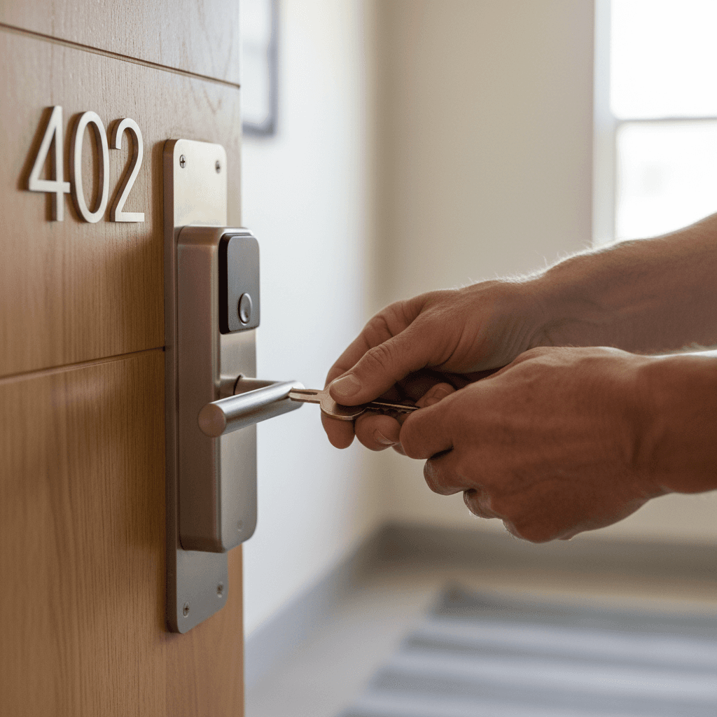 Locking vacation rental door