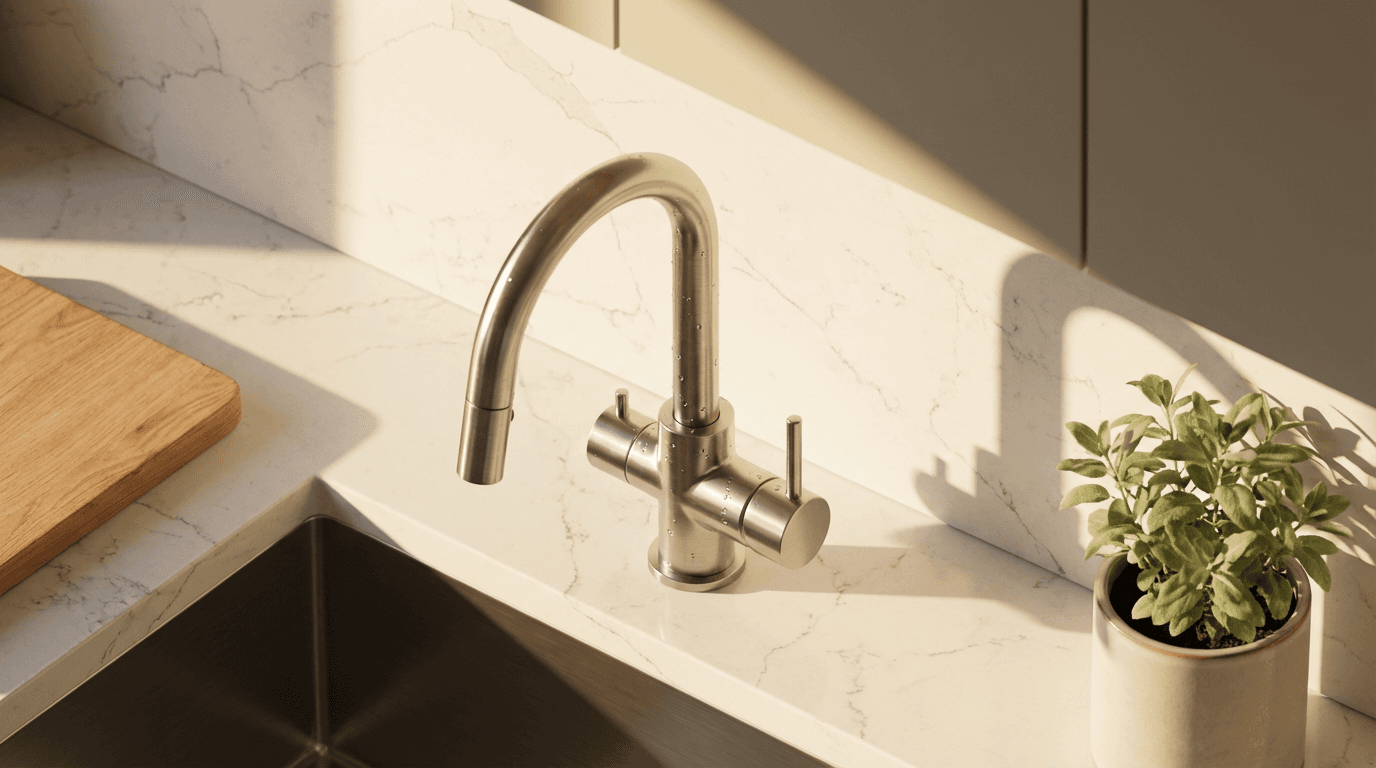 Clean kitchen counter and sink